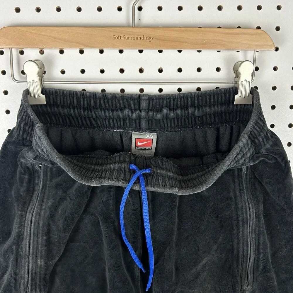 DePaul‎ Nike Baggy Velour Sweatpants XS Ripcord Streetwear Team Black Zip Pocket